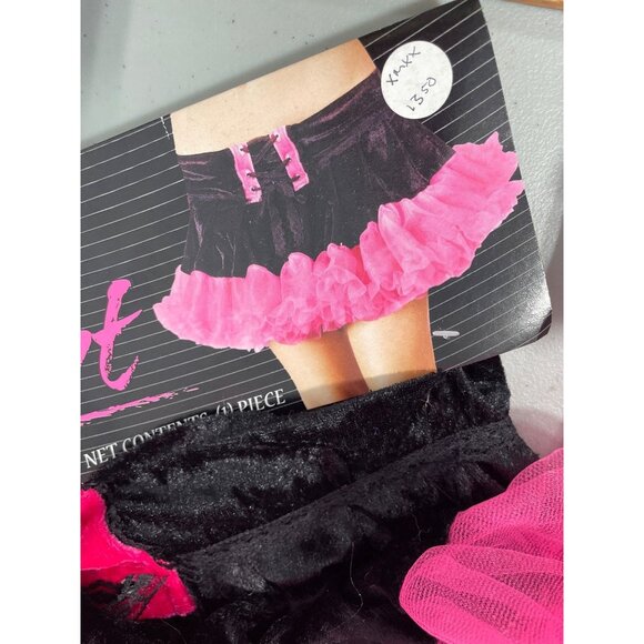 Fun World Gothic Pettiskirt Adult One Size Black Pink Tulle Cosplay Costume NEW - Picture 4 of 6